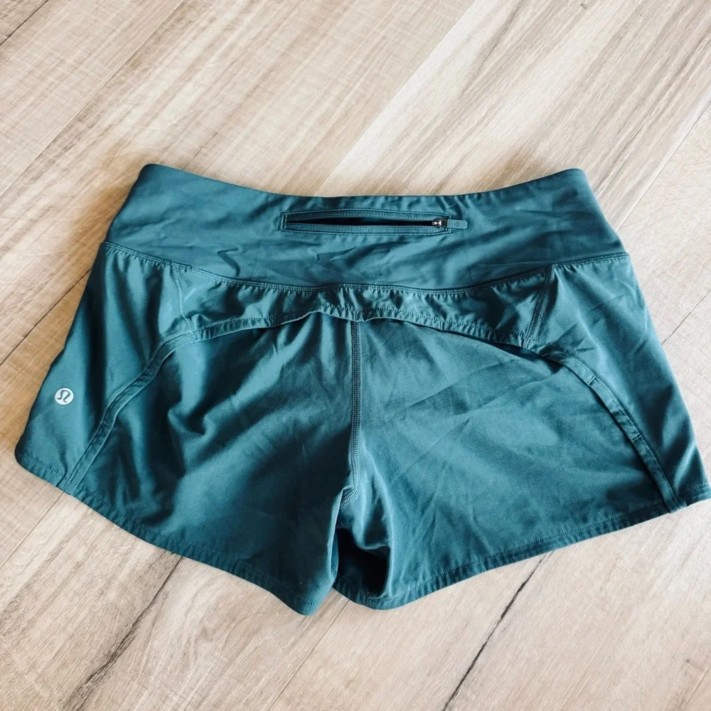 Lululemon Aquatic Green Speed Up Shorts - Picture 5 of 9